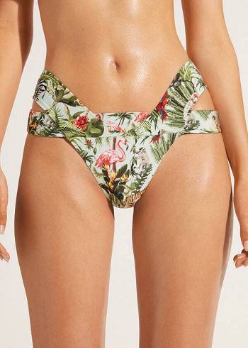 Abajo De Bikini Calzedonia Brazilian Bandeau Nairobi Eco Mujer Verde | CL1305IS
