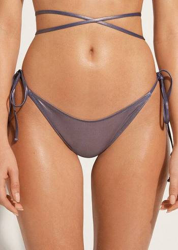 Abajo De Bikini Calzedonia Brazilian Side Tie Daytona Mujer Azules | CL1323MA