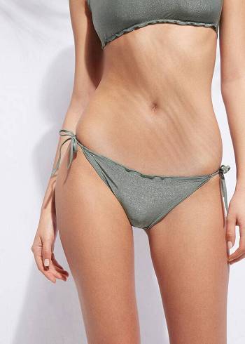 Abajo De Bikini Calzedonia Brazilian String Formentera Mujer Gris | CL1331IS