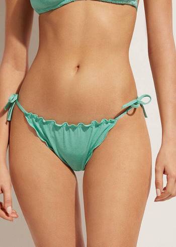Abajo De Bikini Calzedonia Brazilian String Formentera Mujer Verde | CL1333PQ