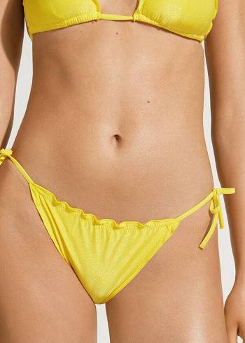 Abajo De Bikini Calzedonia Brazilian String Formentera Mujer Amarillo | CL1334AP