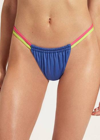 Abajo De Bikini Calzedonia Brazilian String Tokyo Eco Mujer Azules | CL1343ZG