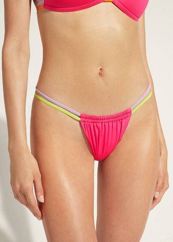 Abajo De Bikini Calzedonia Brazilian String Tokyo Eco Mujer Rosas | CL1344XF