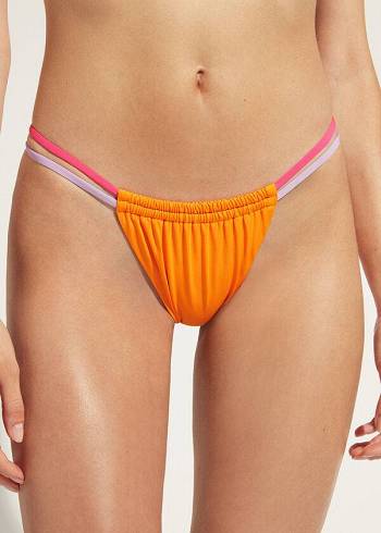 Abajo De Bikini Calzedonia Brazilian String Tokyo Eco Mujer Naranjas | CL1345CE