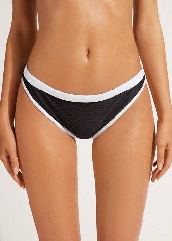 Abajo De Bikini Calzedonia Coimbra Mujer Negras Blancas | CL1369ZG