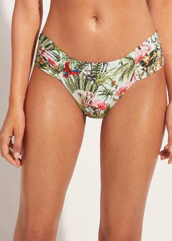 Abajo De Bikini Calzedonia Draped Nairobi Eco Mujer Verde | CL1378EX