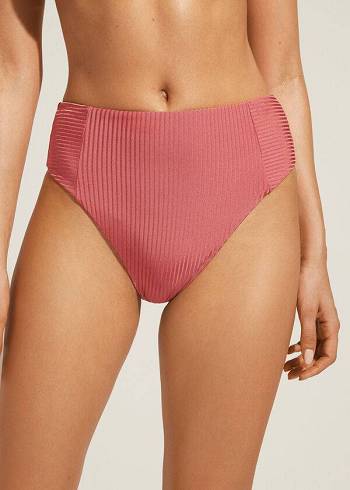 Abajo De Bikini Calzedonia High Cintura Biarritz Mujer Marrones | CL1417HK