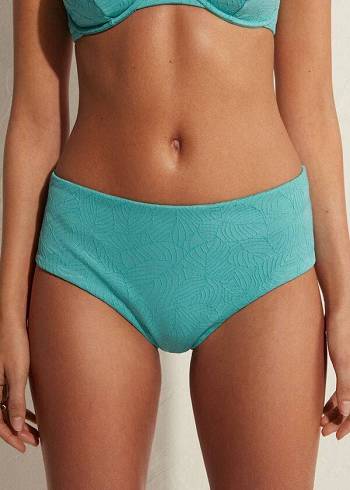 Abajo De Bikini Calzedonia High Cintura Marsiglia Mujer Turquesa | CL1436OR
