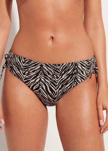 Abajo De Bikini Calzedonia High-Cintura Drawstring Nairobi Mujer Negras | CL1460UT