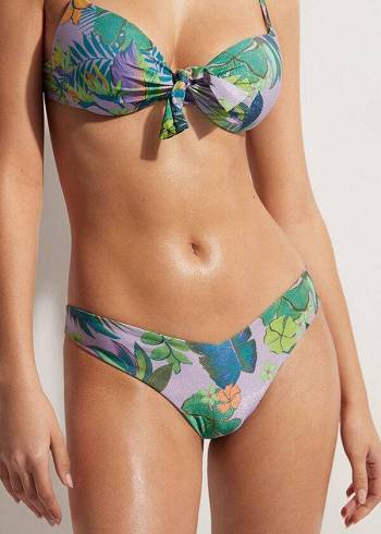 Abajo De Bikini Calzedonia High Cut Brazilian Brasilia Mujer Moradas | CL1384OR