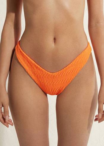 Abajo De Bikini Calzedonia High-Cut Brazilian Mykonos Mujer Naranjas | CL1447ZG