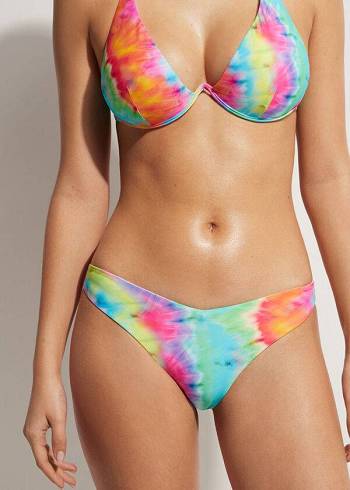 Abajo De Bikini Calzedonia High Cut Orlando Mujer Multicolor | CL1397CE