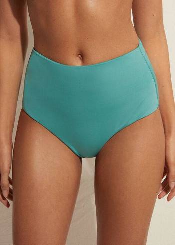 Abajo De Bikini Calzedonia High Shaper Cintura Indonesia Eco Mujer Turquesa | CL1402QZ