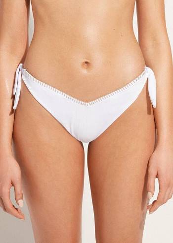 Abajo De Bikini Calzedonia High V-Cut Brazilian Mumbai Mujer Blancas | CL1413SO