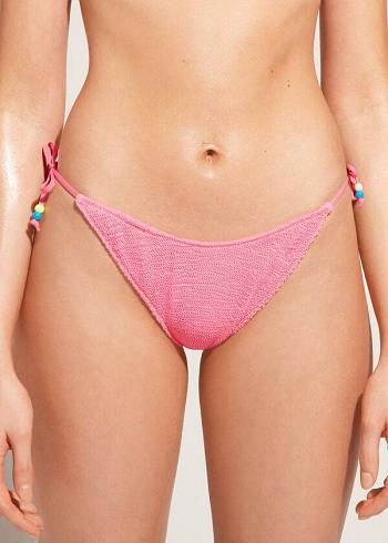 Abajo De Bikini Calzedonia High V-Cut Brazilian San Diego Mujer Rosas | CL1414DN