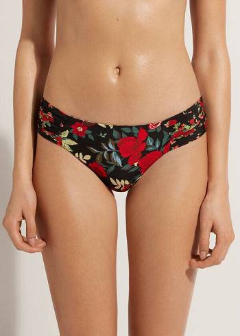 Abajo De Bikini Calzedonia Reversible Ruched Nizza Mujer Rosas | CL1513IS