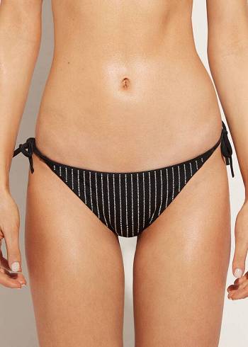 Abajo De Bikini Calzedonia Rhinestone String Shanghai Mujer Negras | CL1524LH