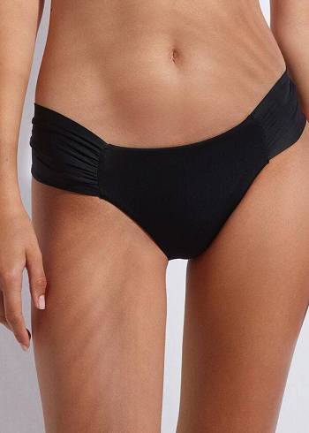 Abajo De Bikini Calzedonia Ruffled Indonesia Mujer Negras | CL1530NB