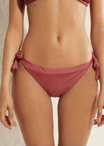 Abajo De Bikini Calzedonia Side Tie Biarritz Mujer Marrones | CL1556NB