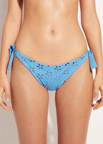 Abajo De Bikini Calzedonia Side Tie Brazilian Corfù Mujer Azules | CL1559WY