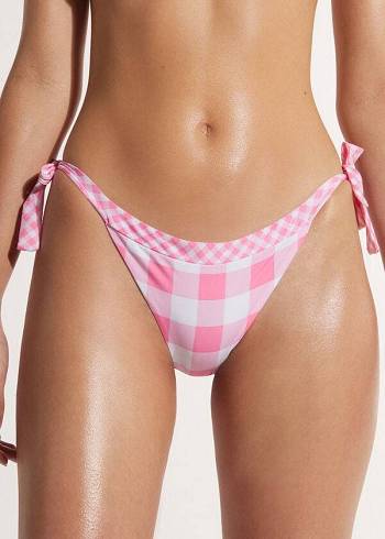 Abajo De Bikini Calzedonia Side Tie Lione Mujer Rosas | CL1563YU