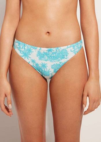 Abajo De Bikini Calzedonia Sorrento Mujer Azules | CL1575KI