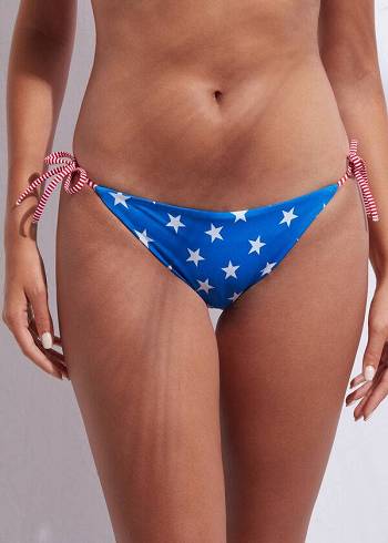 Abajo De Bikini Calzedonia Star patterned Mujer Azules | CL1576LH