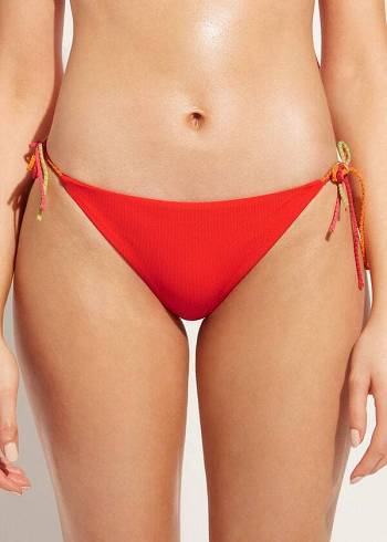 Abajo De Bikini Calzedonia String Berlino Mujer Rojas | CL1580VD