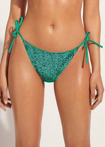 Abajo De Bikini Calzedonia String Cannes Mujer Verde | CL1584QZ