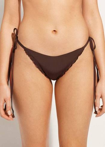 Abajo De Bikini Calzedonia String Tanga Islamorada Mujer Cafe Marrones | CL1618OR