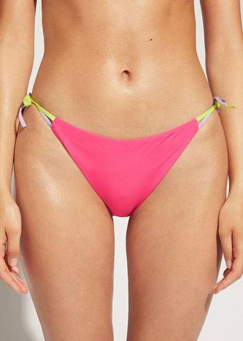 Abajo De Bikini Calzedonia String Tokyo Mujer Rosas | CL1622DN