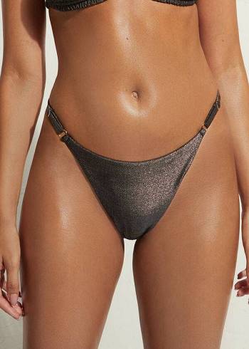 Abajo De Bikini Calzedonia Thin Sides Tanga Hollywood Mujer Negras | CL1629ZG
