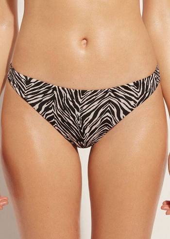 Abajo De Bikini Calzedonia Zebra Nairobi Mujer Negras | CL1661MA