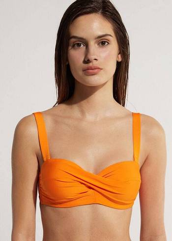 Arriba De Bikini Calzedonia Acolchado Bandeau Indonesia Mujer Naranjas | CL1788VD