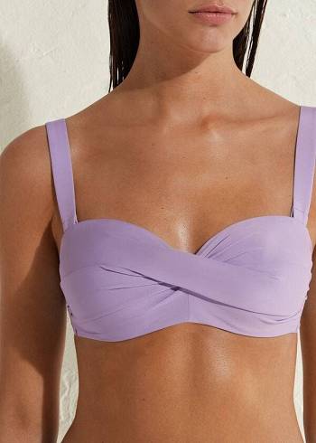 Arriba De Bikini Calzedonia Acolchado Bandeau Indonesia Mujer Moradas | CL1790NB