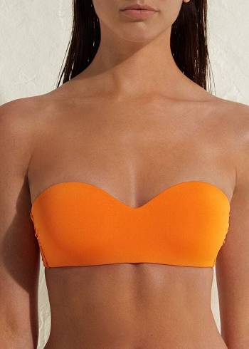 Arriba De Bikini Calzedonia Acolchado Bandeau Indonesia Eco Mujer Naranjas | CL1792QZ