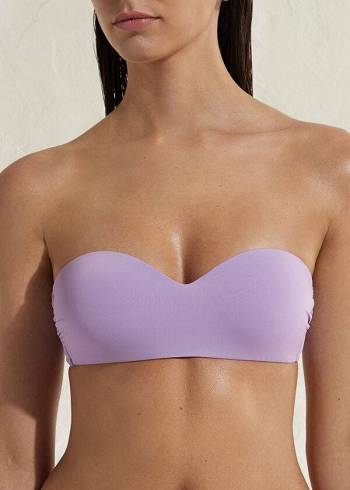Arriba De Bikini Calzedonia Acolchado Bandeau Indonesia Eco Mujer Moradas | CL1796TV