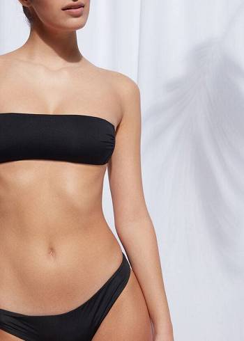 Arriba De Bikini Calzedonia Acolchado Bandeau Indonesia Strapless Mujer Negras | CL1810LH