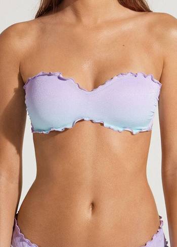 Arriba De Bikini Calzedonia Acolchado Bandeau Madrid Mujer Moradas | CL1813CE