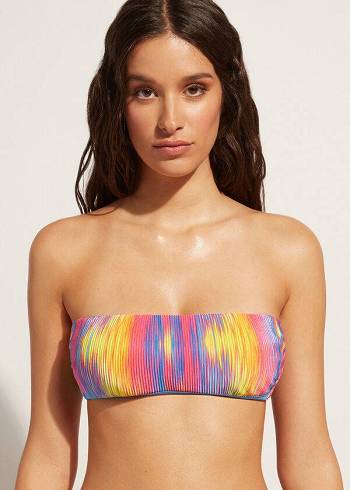 Arriba De Bikini Calzedonia Acolchado Bandeau Maiorca Mujer Multicolor | CL1814VD