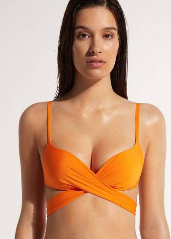 Arriba De Bikini Calzedonia Acolchado Push Up Indonesia Eco Mujer Naranjas | CL1820EX