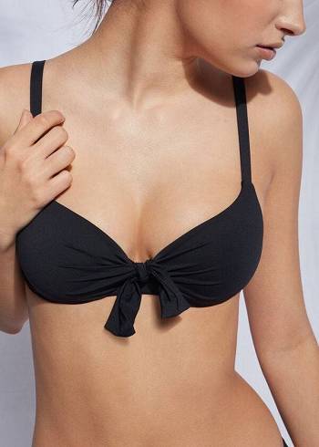 Arriba De Bikini Calzedonia Acolchado Push Up Indonesia Eco micro Mujer Negras | CL1823YU