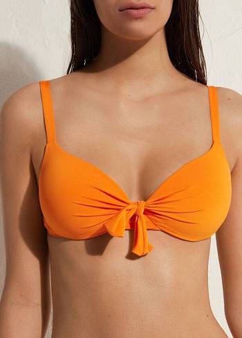 Arriba De Bikini Calzedonia Acolchado Push Up Indonesia Eco Sexy Mujer Naranjas | CL1828AP