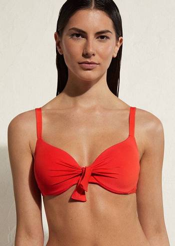 Arriba De Bikini Calzedonia Acolchado Push Up Indonesia Eco Sexy Mujer Rojas | CL1831FM