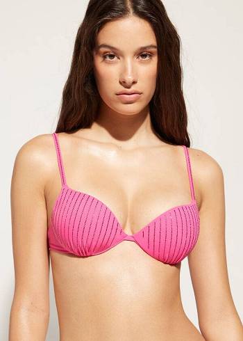 Arriba De Bikini Calzedonia Acolchado Push Up Shanghai Mujer Rosas | CL1833HK