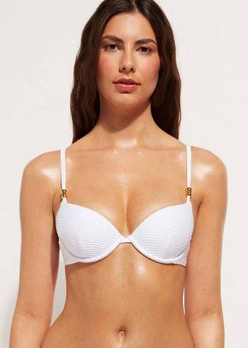 Arriba De Bikini Calzedonia Acolchado Push-Up Casablanca Mujer Blancas | CL1848TV