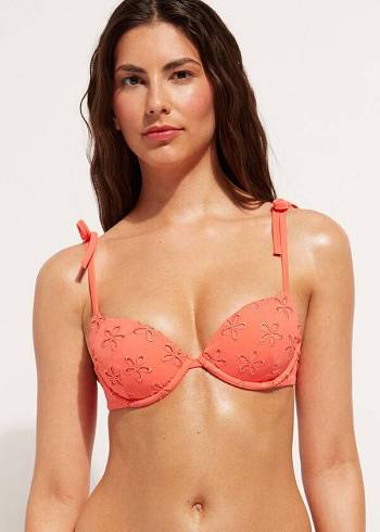 Arriba De Bikini Calzedonia Acolchado Push-Up Corfù Mujer Coral Naranjas | CL1850UT