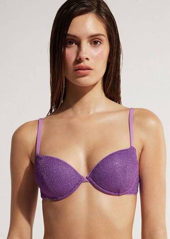 Arriba De Bikini Calzedonia Acolchado Push-Up Las Vegas Mujer Moradas | CL1858GL