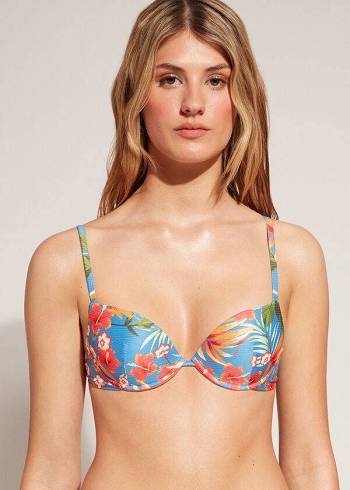 Arriba De Bikini Calzedonia Acolchado Push-Up Maui Mujer Verde | CL1865CE