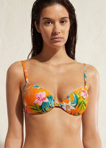 Arriba De Bikini Calzedonia Acolchado Push-Up Rio Eco Mujer Naranjas | CL1875YU